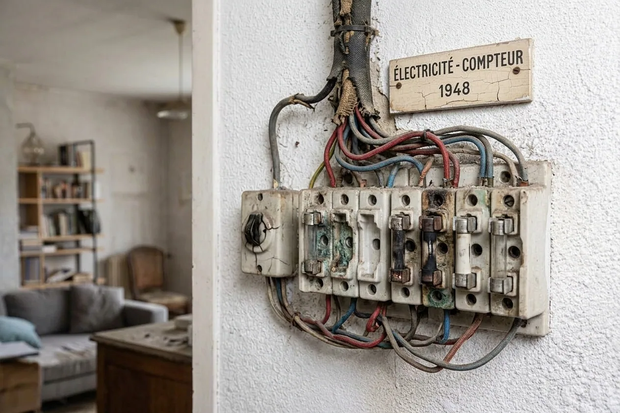 Électricien à Aubervilliers — avant (chantier 1) Électricien à Aubervilliers — avant (chantier 1)